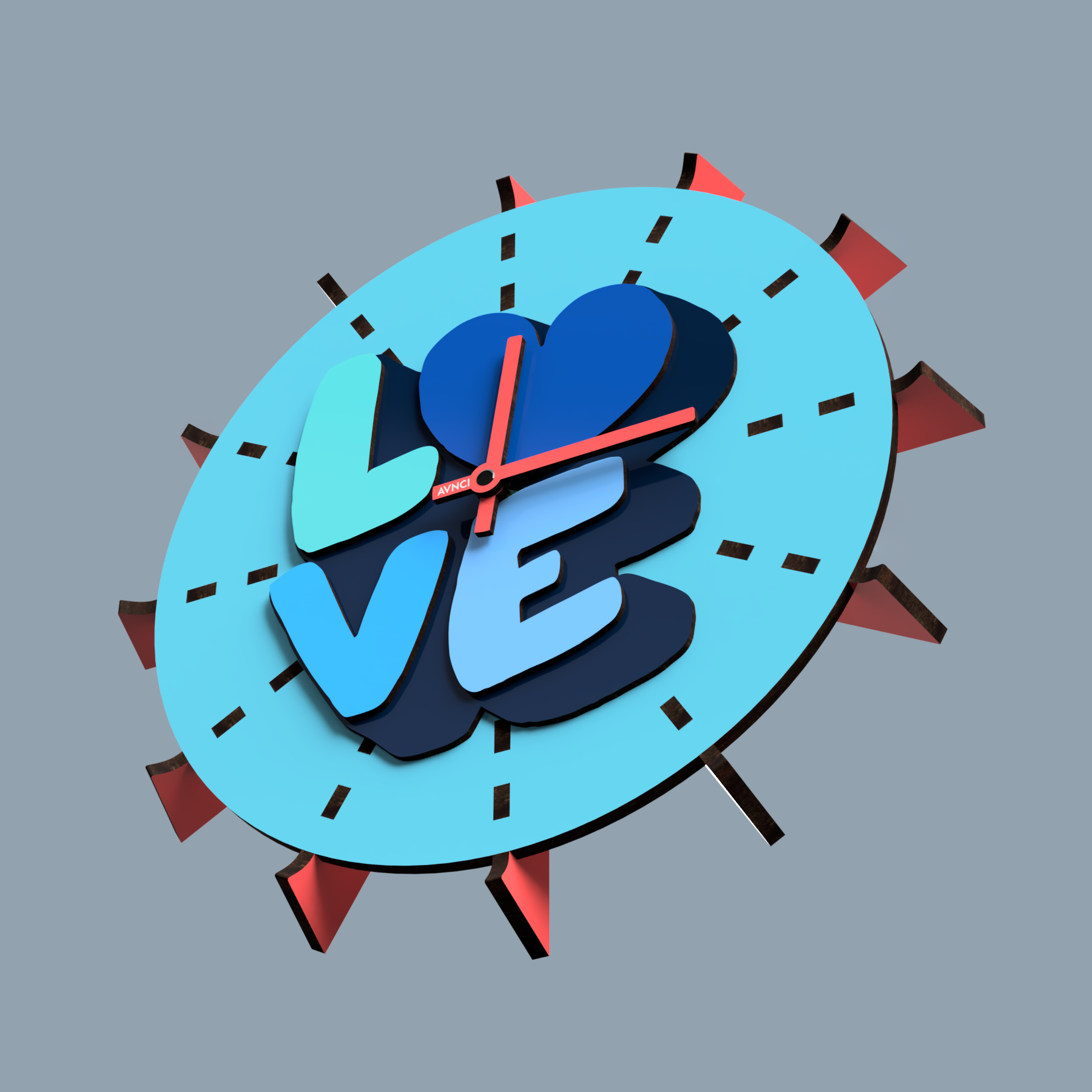"TIME FOR LOVE" Wall Clock