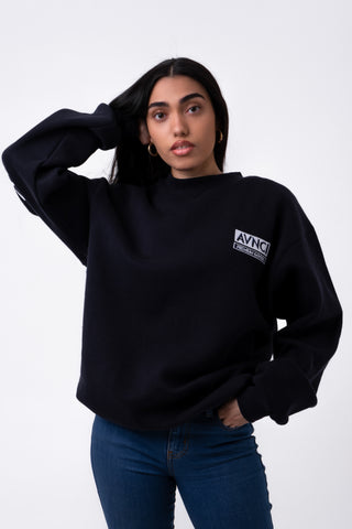 AVNCI Mock-neck Embroidered Sweater