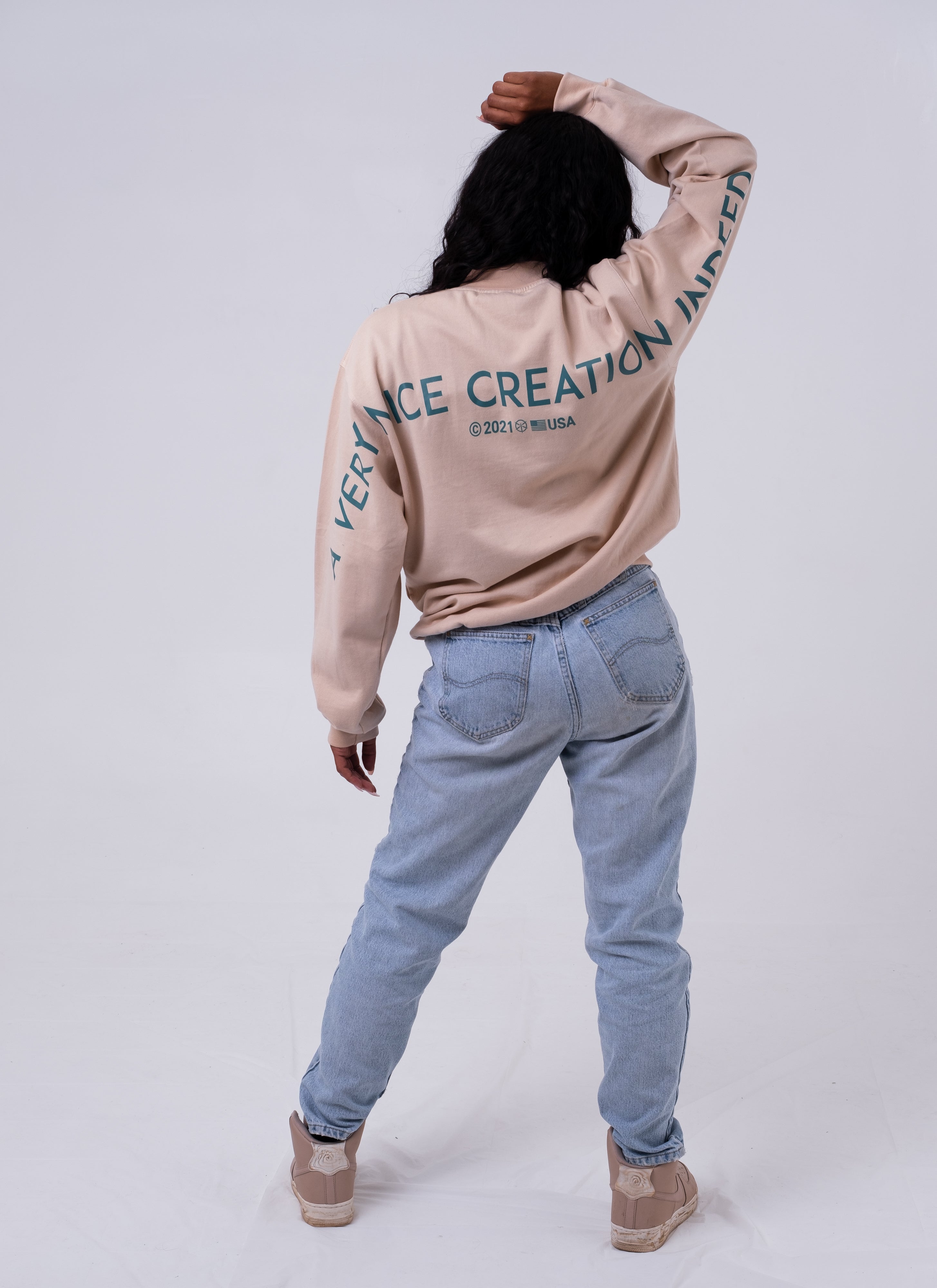 AVNCI Mock-neck Embroidered Sweater